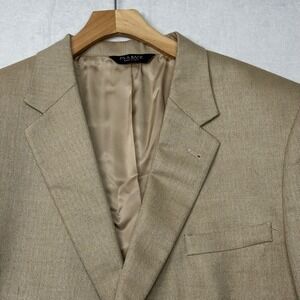 Jos A Bank Mens 48R Tan Herringbone Silk Camelhair Blazer Sport Coat Jacket